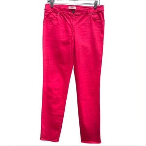 Chico’s Red Cotton 4-Pocket Zip Ankle Skinny Jeans Sz 0 (XS)
